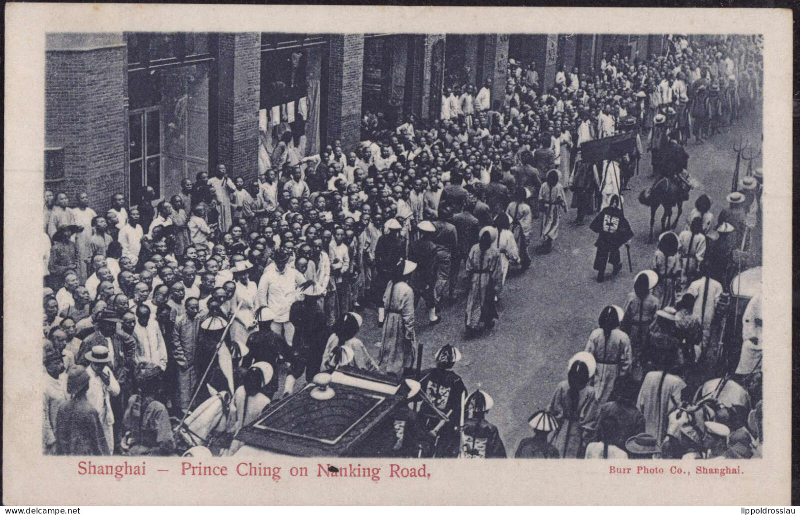 Gest. Shanghai Prince Ching On Nanking Road 1910, Briefmarke Entfernt - China