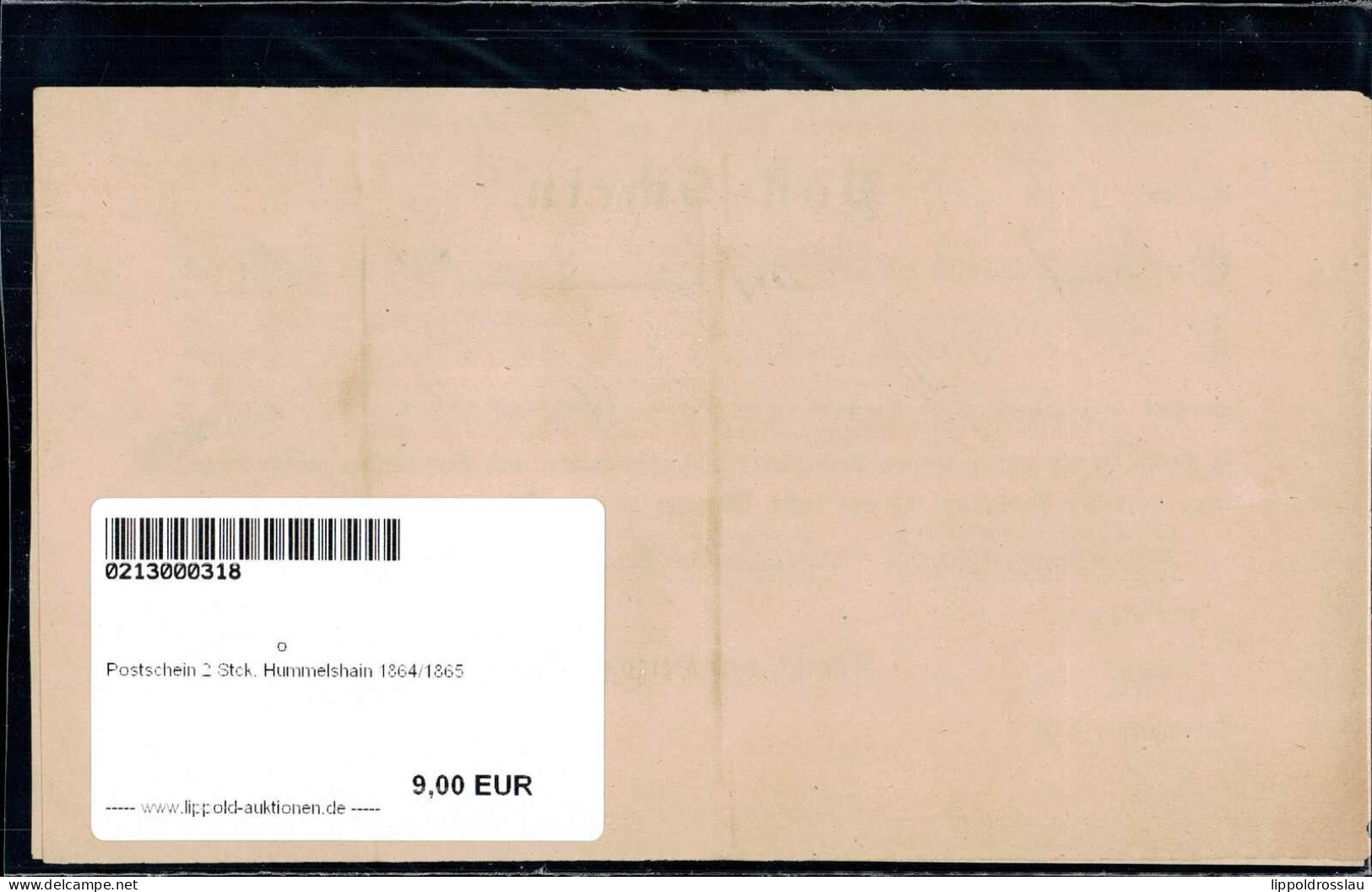 Gest. Postschein 2 Stck. Hummelshain 1864/1865 - Other & Unclassified