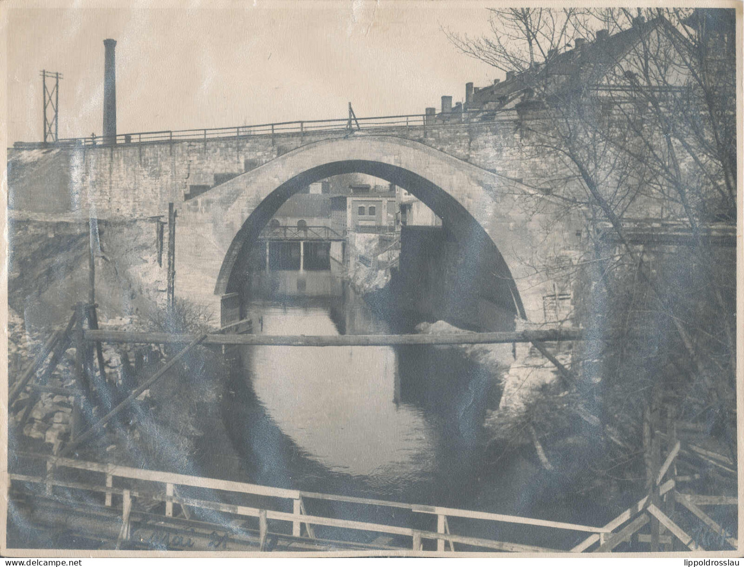 Weißenfels Brückenreparatur 20er Jahre, Foto 23x17,5 Cm - Zonder Classificatie