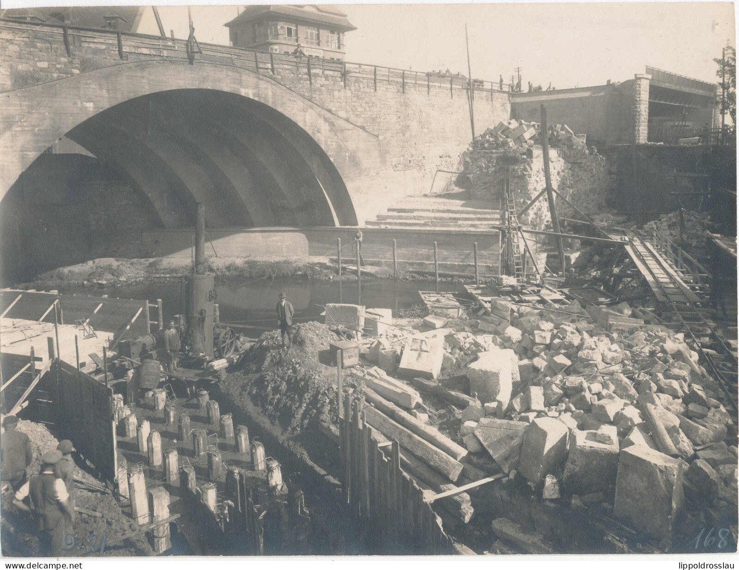 Weißenfels Brückenreparatur 20er Jahre, Foto 23x17,5 Cm - Non Classificati