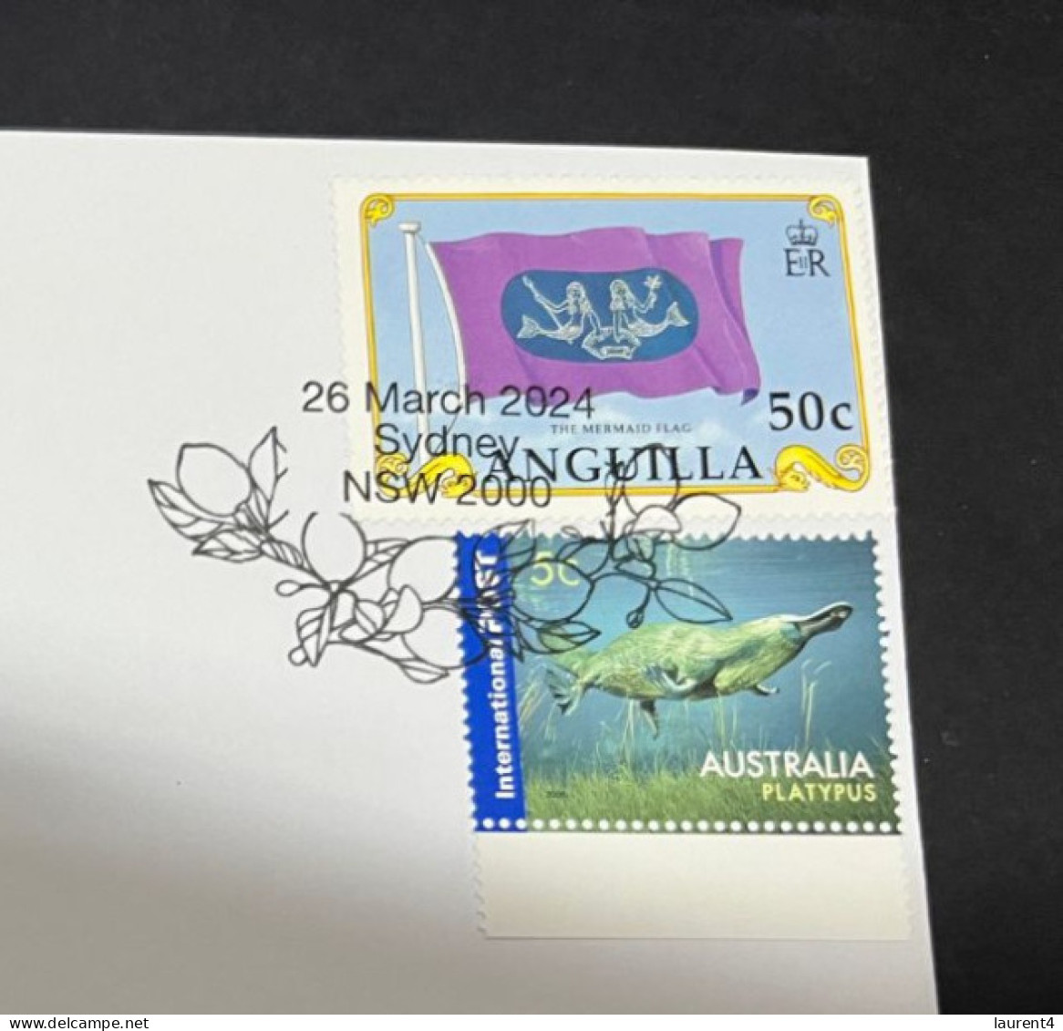 26-3-2024 (4 Y 8) COVID-19 4th Anniversary - Anguilla - 26 March 2024 (with Anguilla Flag Stamp) - Disease