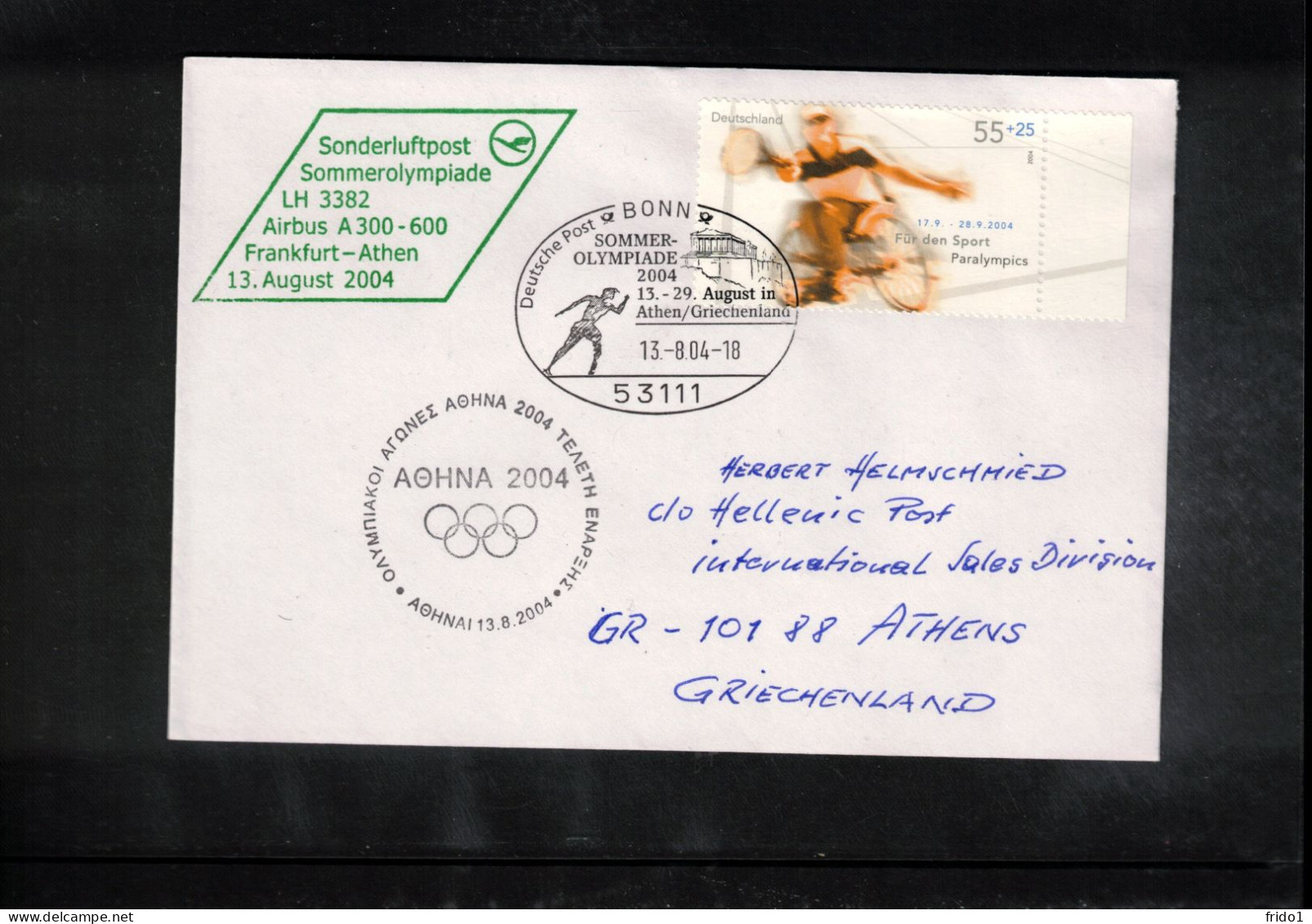 Germany 2004 Olympic Games Athens - Special Lufthansa Flight Frankfurt - Athens Interesting Cover - Sommer 2004: Athen