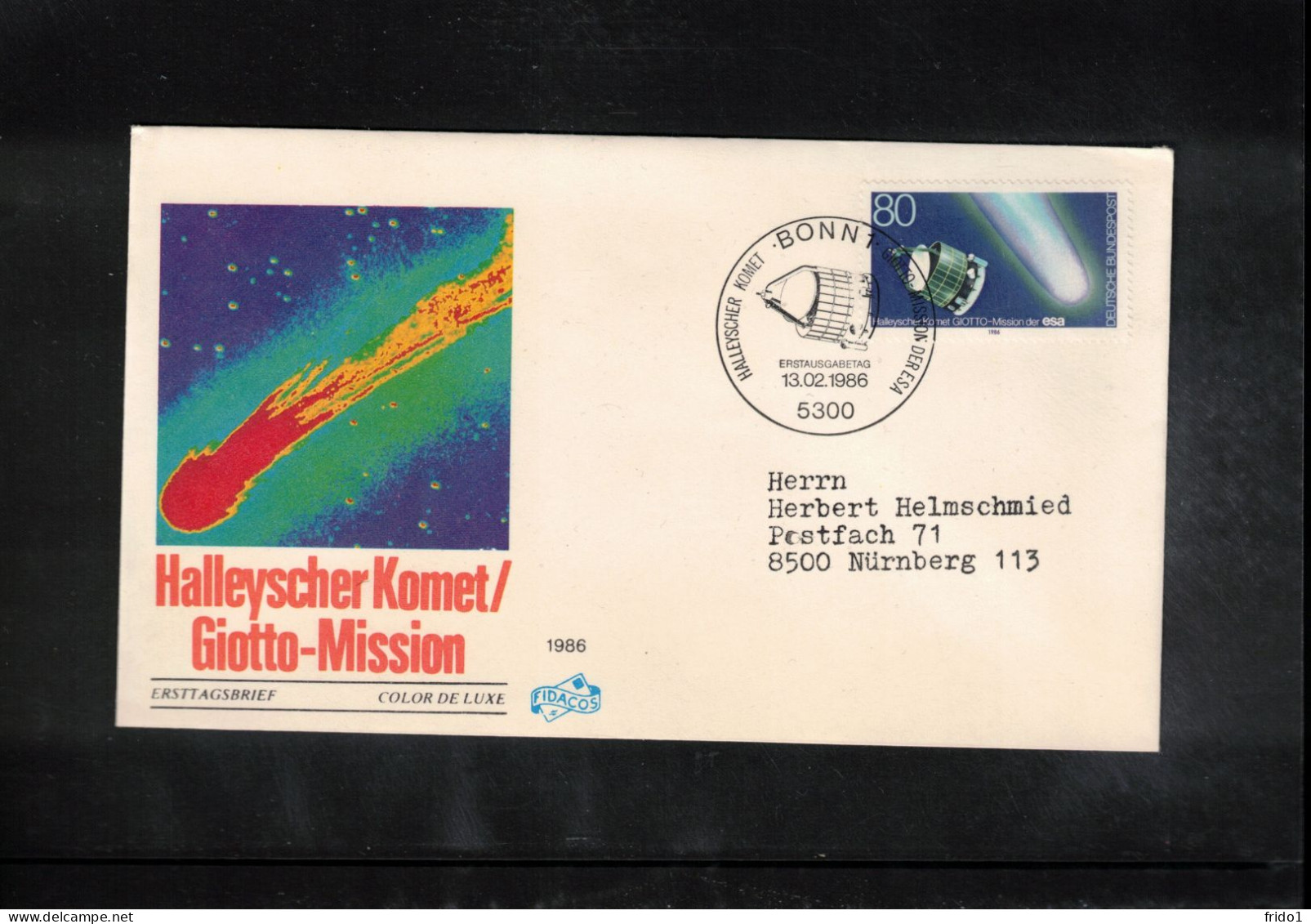 Germany 1986 Astronomy Halley Comet-Giotto Mission Interesting Cover - Astronomie