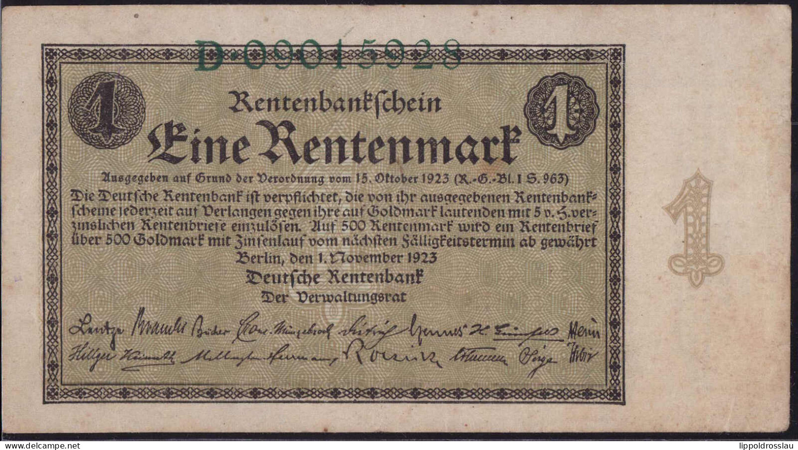 DR 1 Rentenmark Rosenberg 154a Erh. II - Other & Unclassified