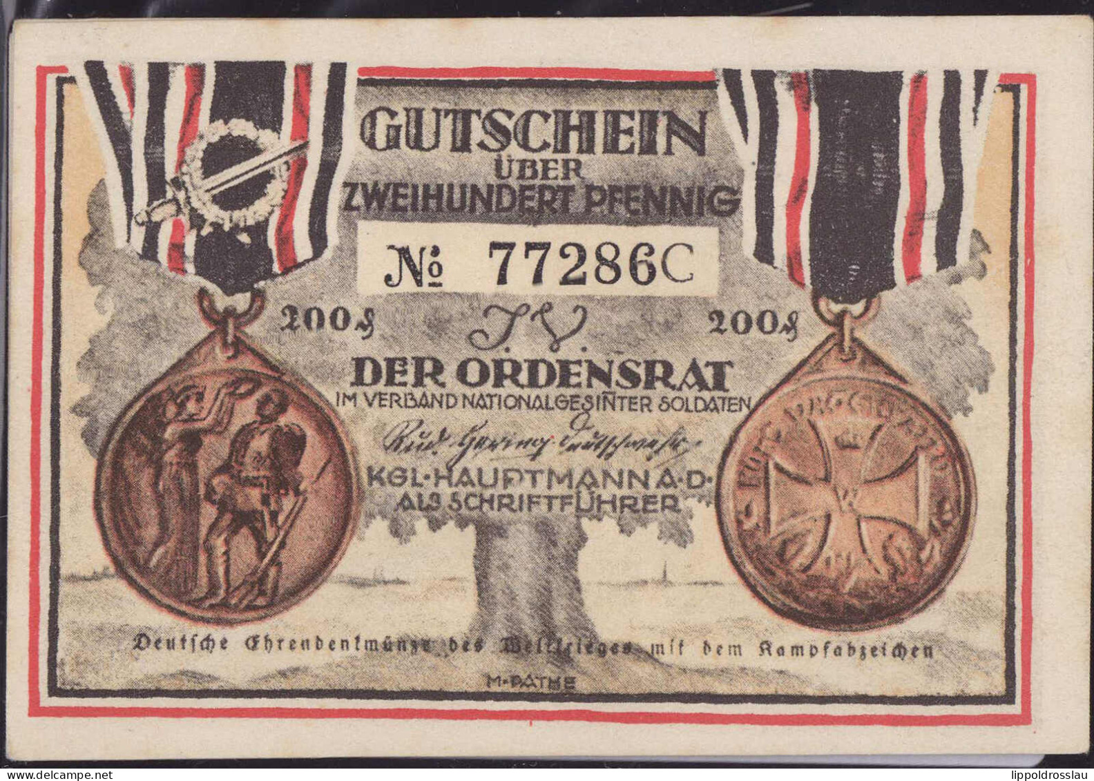 Gutscheine 6x Ordensrat Nationalgesinnter Soldaten I- Selten [1922] - Altri & Non Classificati