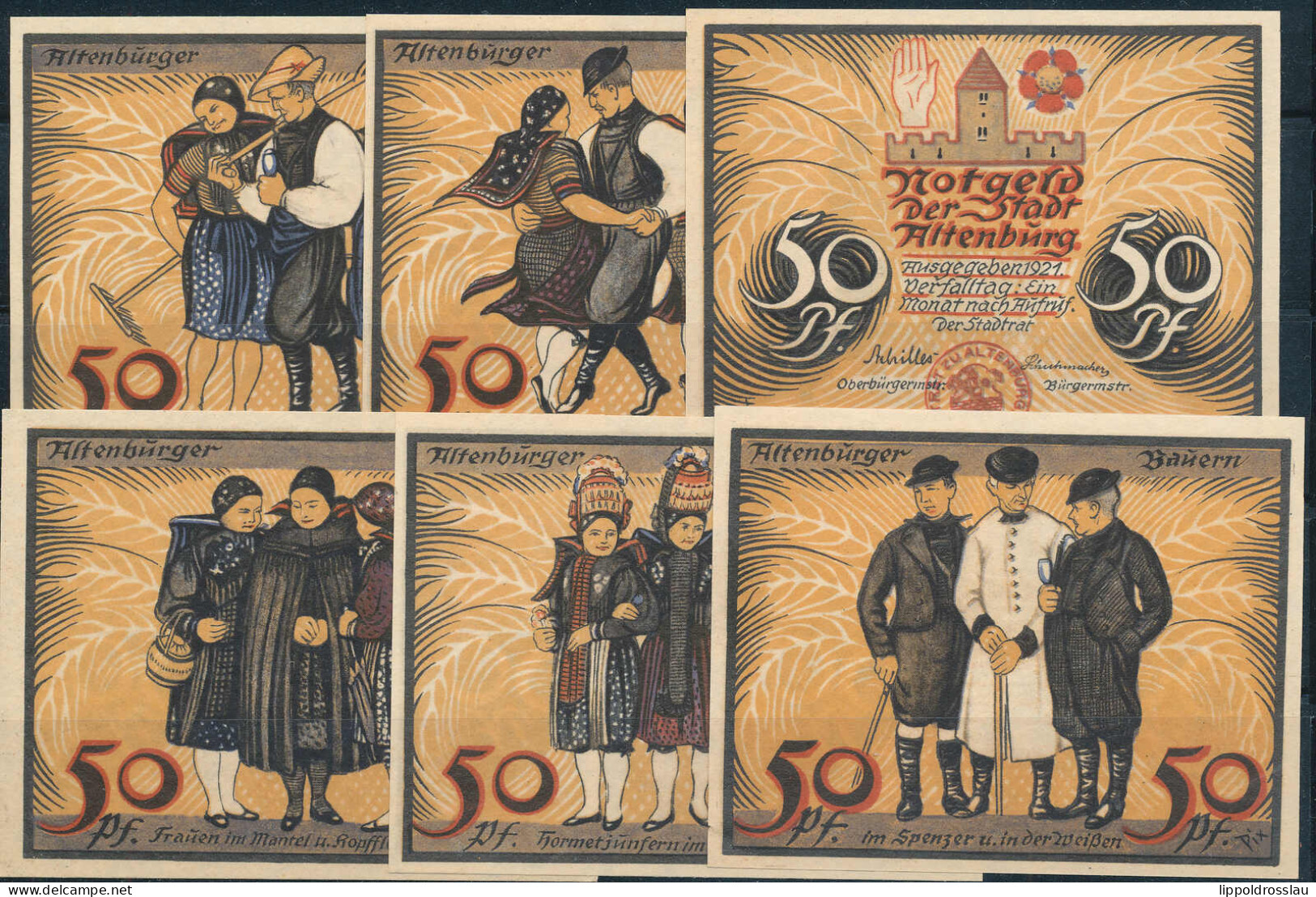 Notgeld 6er Serie Altenburg 1921 - Other & Unclassified