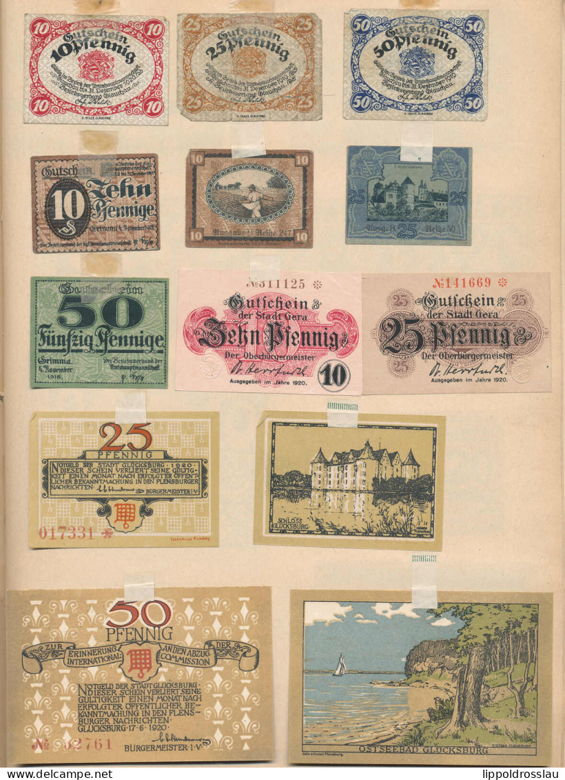 Lbum Mit 379 Stck. Notgeld, Dabei Serienscheine/Notgeld 1918/ Usw Bitte Ansehen, Scheine Sind Mit Lösbarem Pfalz Eingekl - Altri & Non Classificati