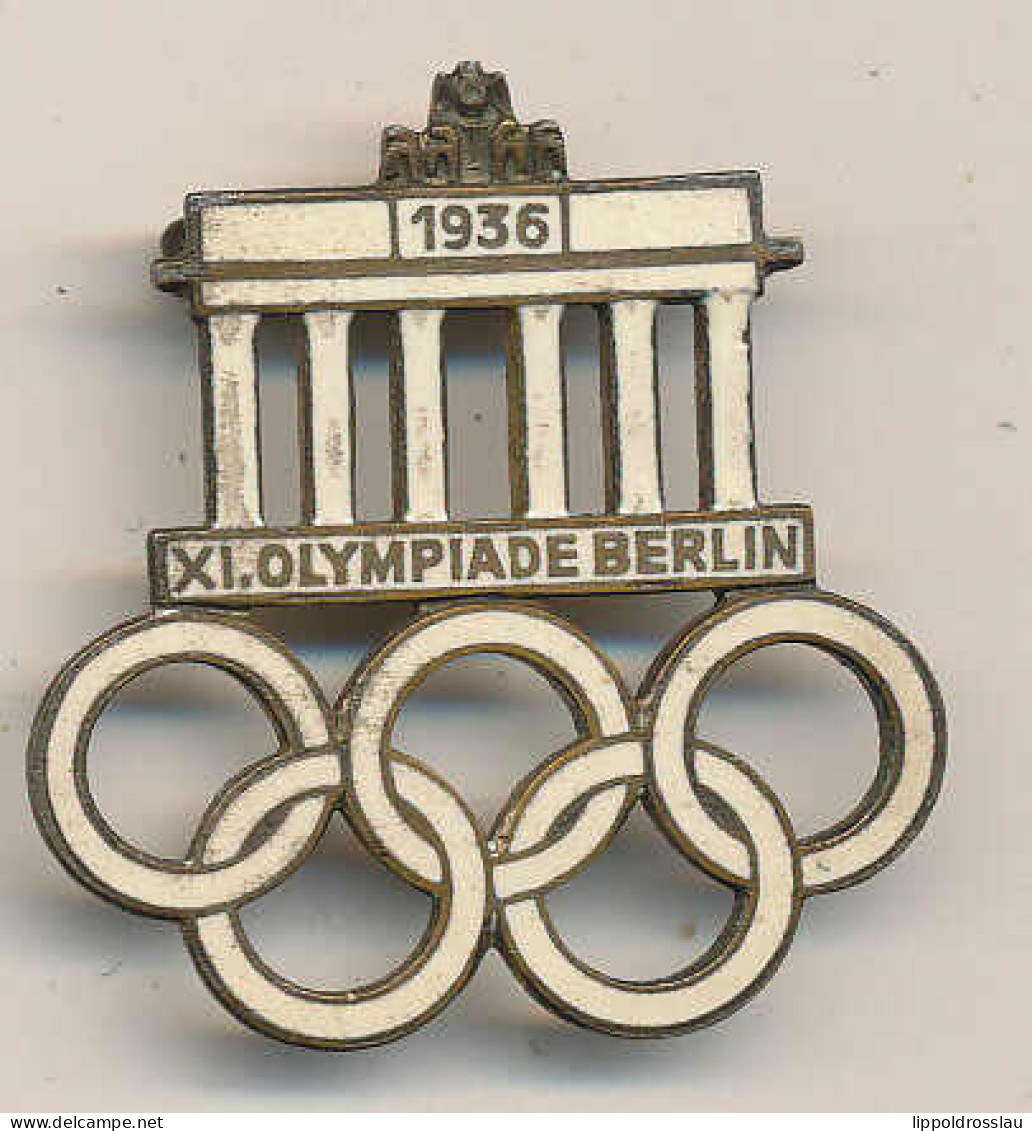 Anstecknadel Olympiade Berlin 1936, Weiss Emailiert - Otros & Sin Clasificación