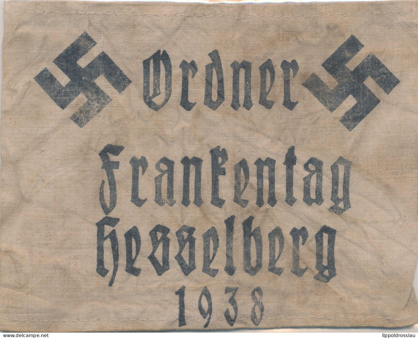 Armbinde III. Reich Ordner Frankentag Hesselberg 1938 - Autres & Non Classés
