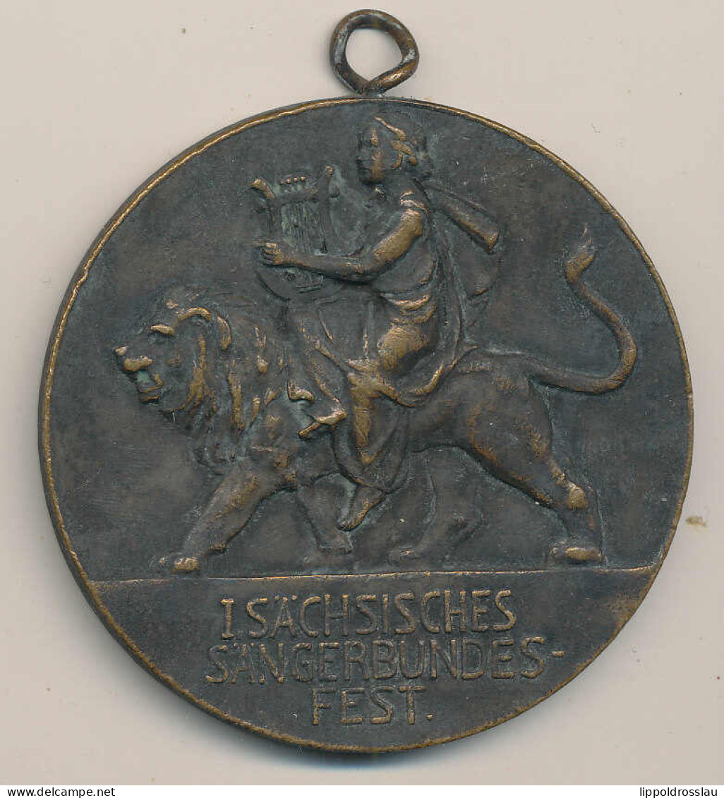 Medaille 1. Sängerbundesfest Dresden 1925 Br D 60mm - Autres & Non Classés