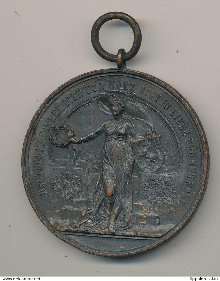 Medaille 5. Dt. Sängerbundesfest Stuttgart 1896 Br D 60mm - Autres & Non Classés