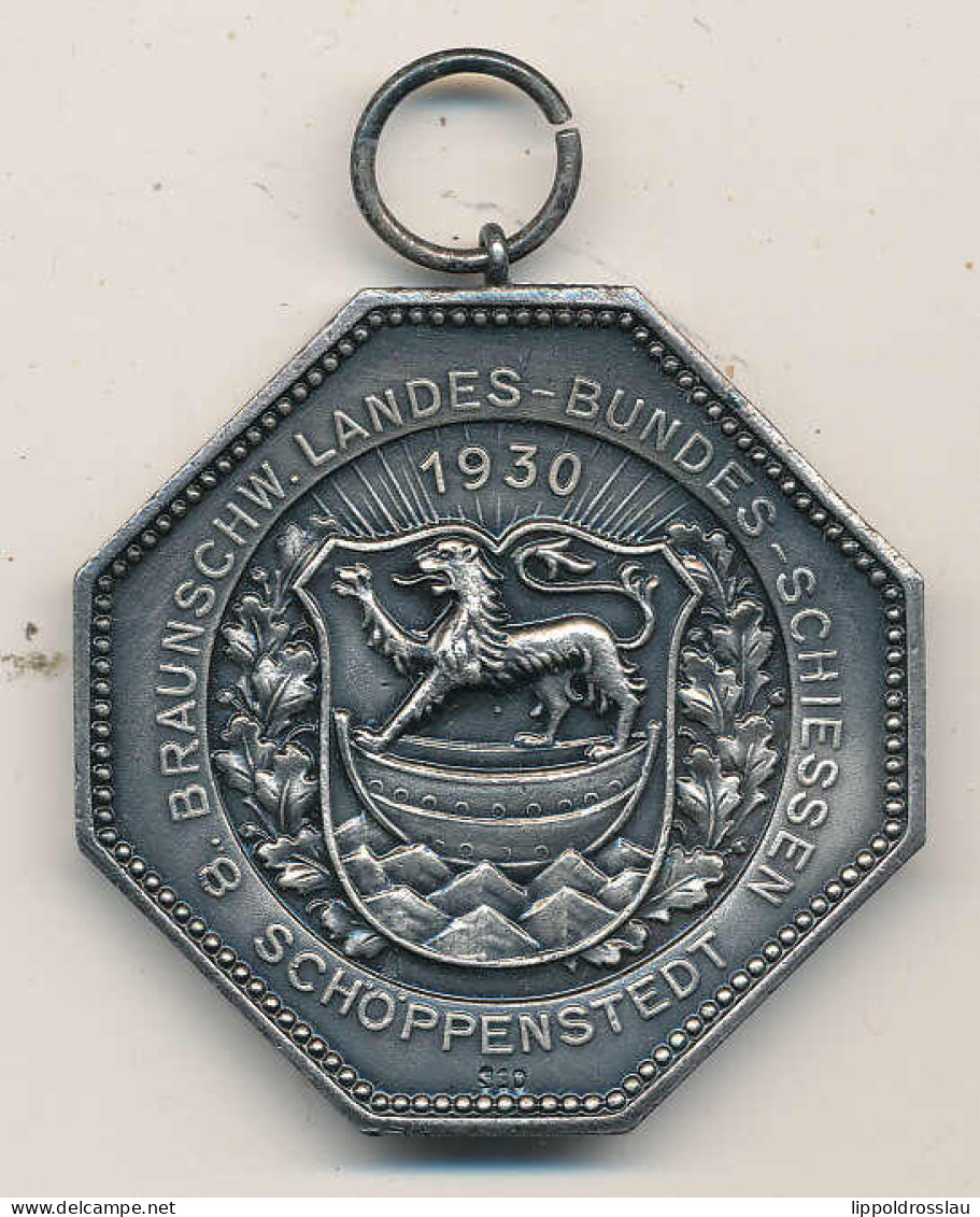 Medaille Braunschweig Landesschießen 1930 In Schöppenstedt, 990 Ag - Autres & Non Classés