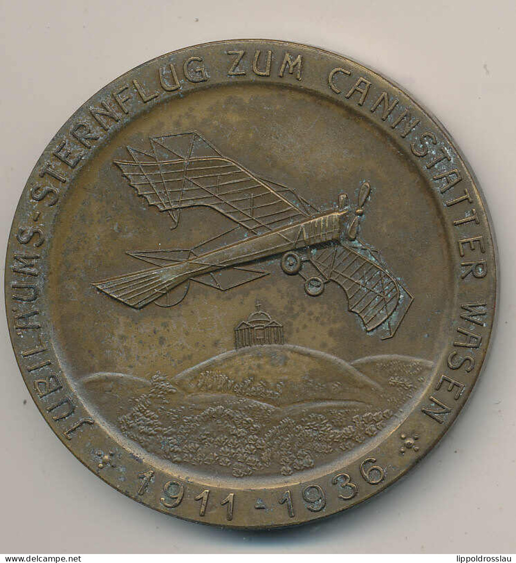 Plaketten DLV Stuttgart, Medaille Zum Jubiläums-Sternflug Zum Canstatter Wasen 1911-1936 Verliehen Vom Oberbürgermeister - Autres & Non Classés