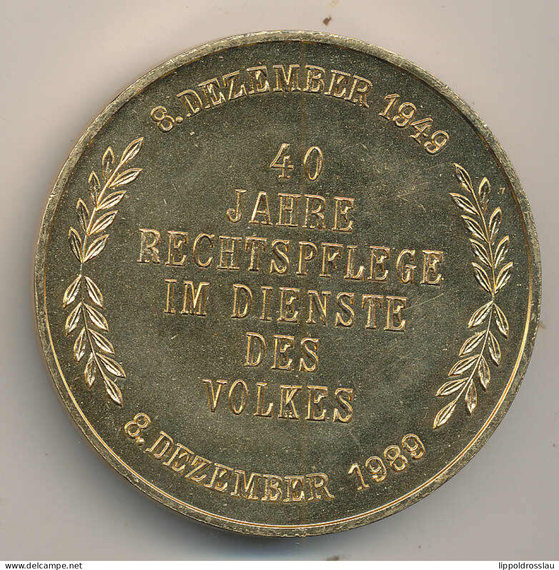 DDR, Nicht Mehr Verliehene Medaille 40 Jahre Rechtspflege Im Dienste Des Volkes, 8. Dezember 1989 In Orig. Schatulle - Autres & Non Classés