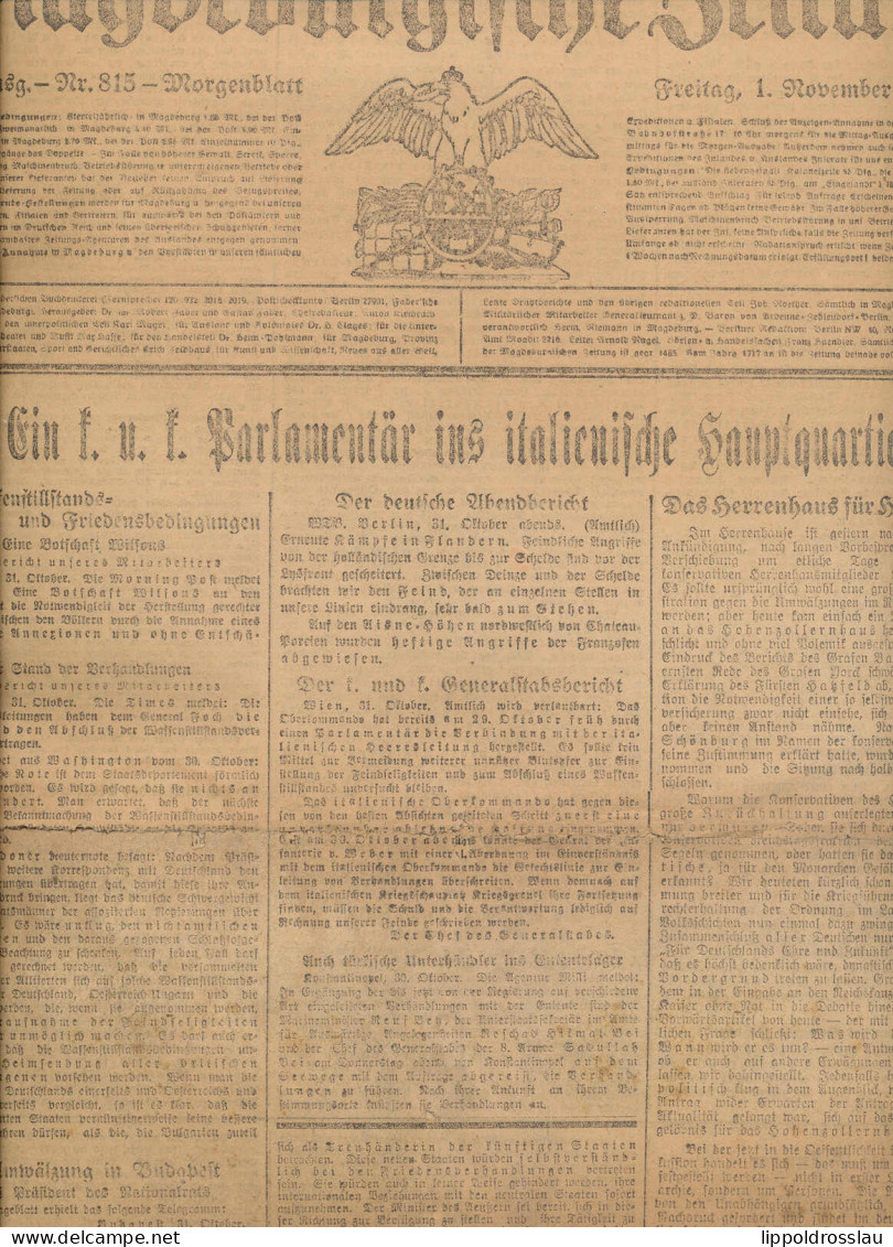 Mageburgische Zeitung 1918 Heft 815-972, Gebunden, Hoch Interessant - Altri & Non Classificati
