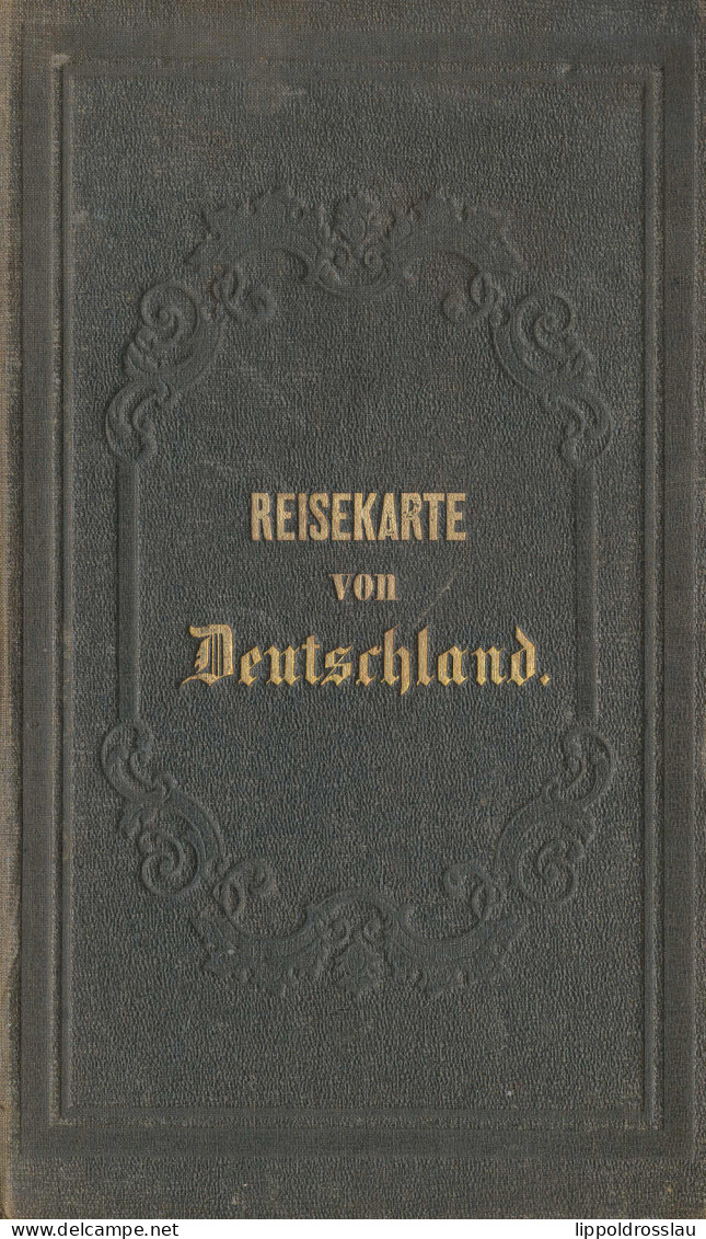 Reisekarte Von Deutschland 1870, Entwurf Handtke, Verlag Flemming Glogau, Karte Auf Leinwand - Sonstige & Ohne Zuordnung