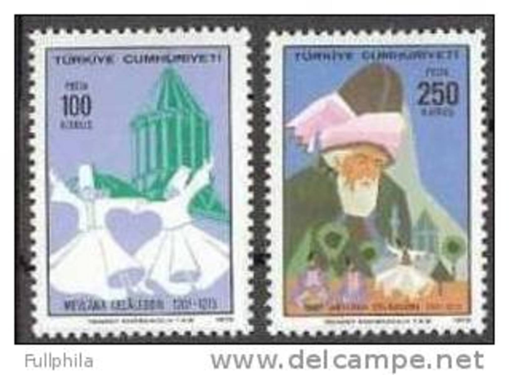 1973 TURKEY 700TH DEATH ANNIVERSARY OF MEVLANA CELALEDDIN MNH ** - Unused Stamps