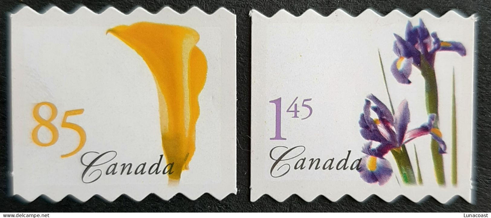 Canada 2004 MNH Sc.#2073** -2074**  Flower Coils, Yellow Calla And Purple Iris - Unused Stamps