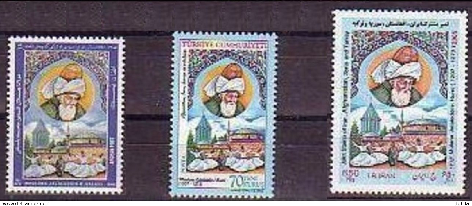 2005 TURKEY CULTURAL ASSETS MEVLANA JOINT ISSUE WITH IRAN AND AFGHANISTAN 3x Sets MNH ** - Emissions Communes
