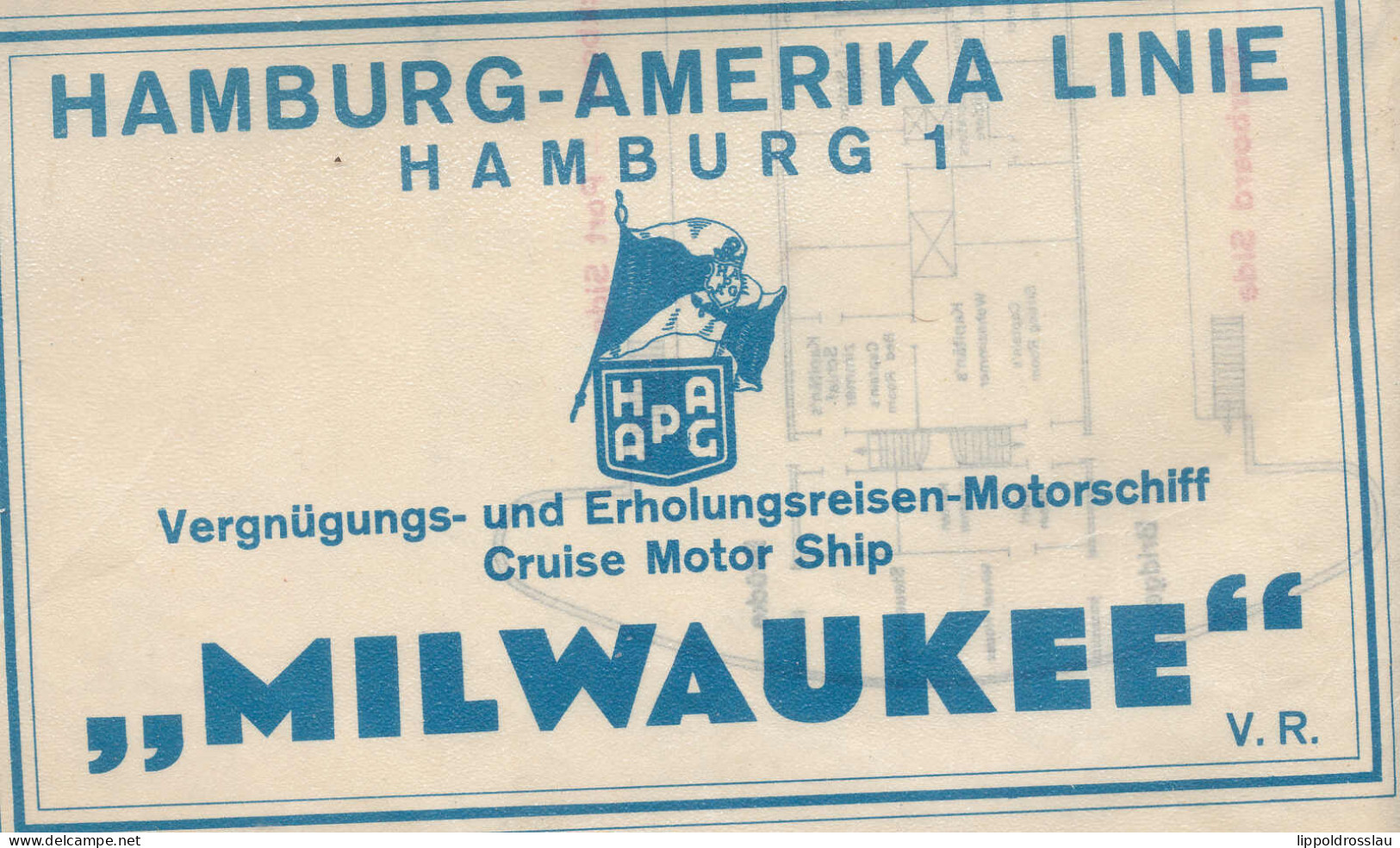 HAPAG Lloyd Decksplan Des Dampfers Milwaukee Ausgabe Februar 1937, äusserst Detailliert!! - Altri & Non Classificati