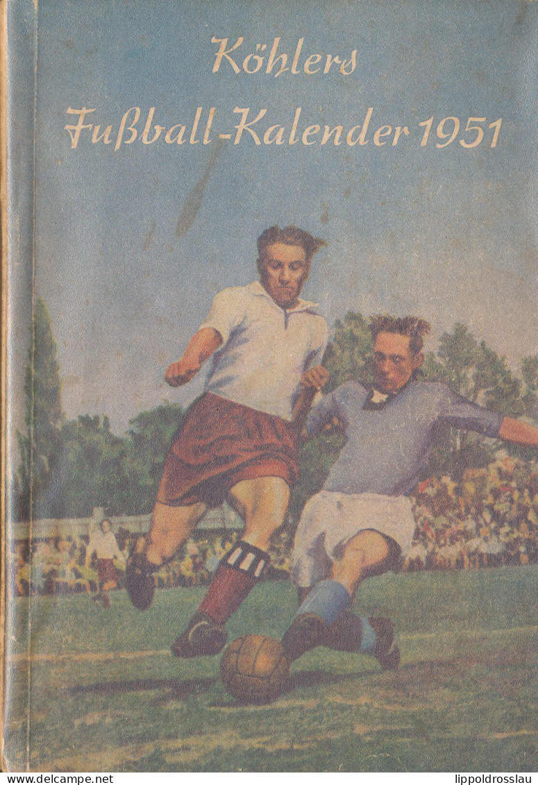 Köhlers Illustrierter Fußball-Kalender 1951, 196 Seiten, 14x21cm, Karton, Ca. 100 S/W-Fotos, Minden 1951. Sehr Seltenes  - Altri & Non Classificati