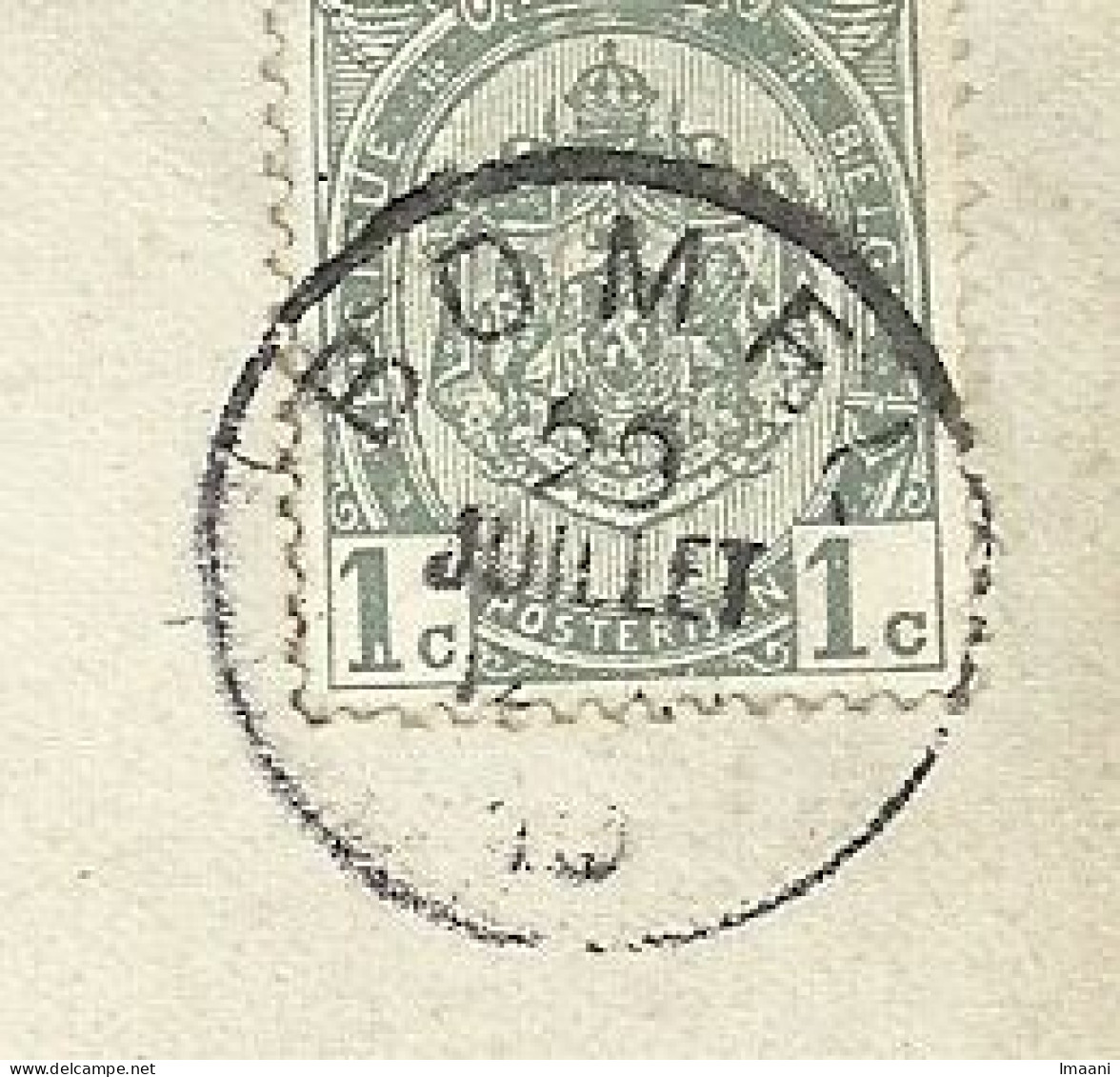 81 Op Kaart Stempel BOMEL  (coba 50) (K5489) - 1893-1907 Coat Of Arms