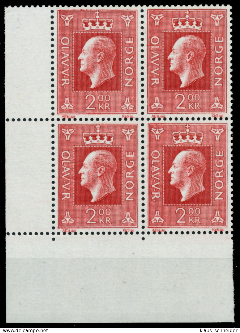NORWEGEN Nr 590 Postfrisch VIERERBLOCK ECKE-ULI X915DF2 - Unused Stamps