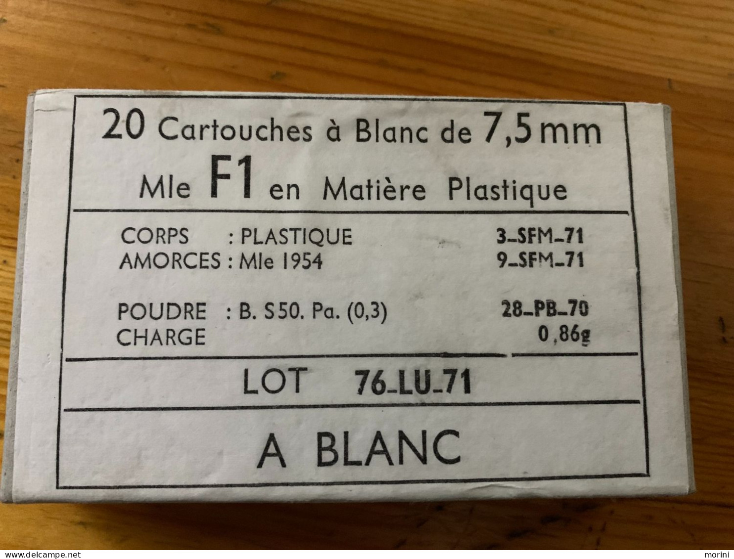 CARTOUCHES A BLANC 7.5 PLASTIQUE - 1939-45