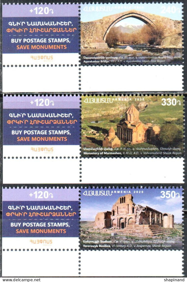 Armenia 2020 "Historical And Cultural Monuments Of Armenia" 3v Zd Quality:100% - Armenia