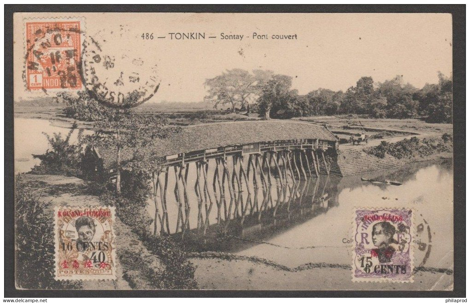 KOUANG TCHEOU - INDOCHINE - TCHONGKING + MIXED FRANKLING 1935   CHINA    Réf 3367- N2 CPA - Storia Postale