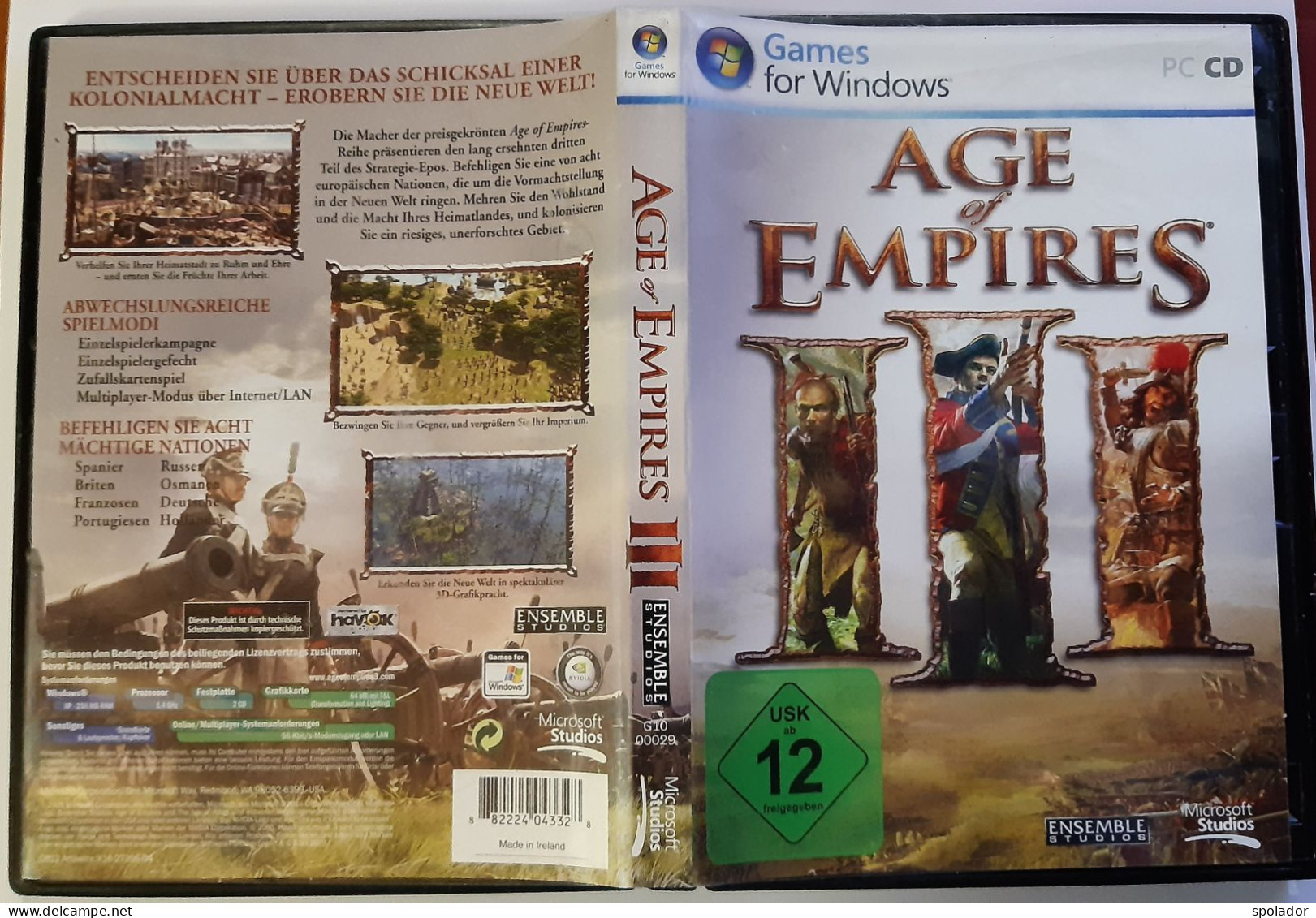 Age Of Empires III (PC GAME CD-ROM, 2005) 3 Set Discs With Manual - PC-games