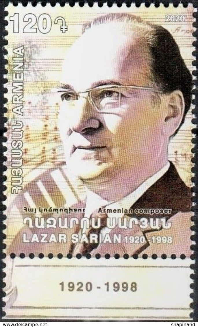 Armenia 2020 100th Anniversary Of Lazar Sarian(1920-1998). Composer, Educator. 1v Quality:100% - Arménie