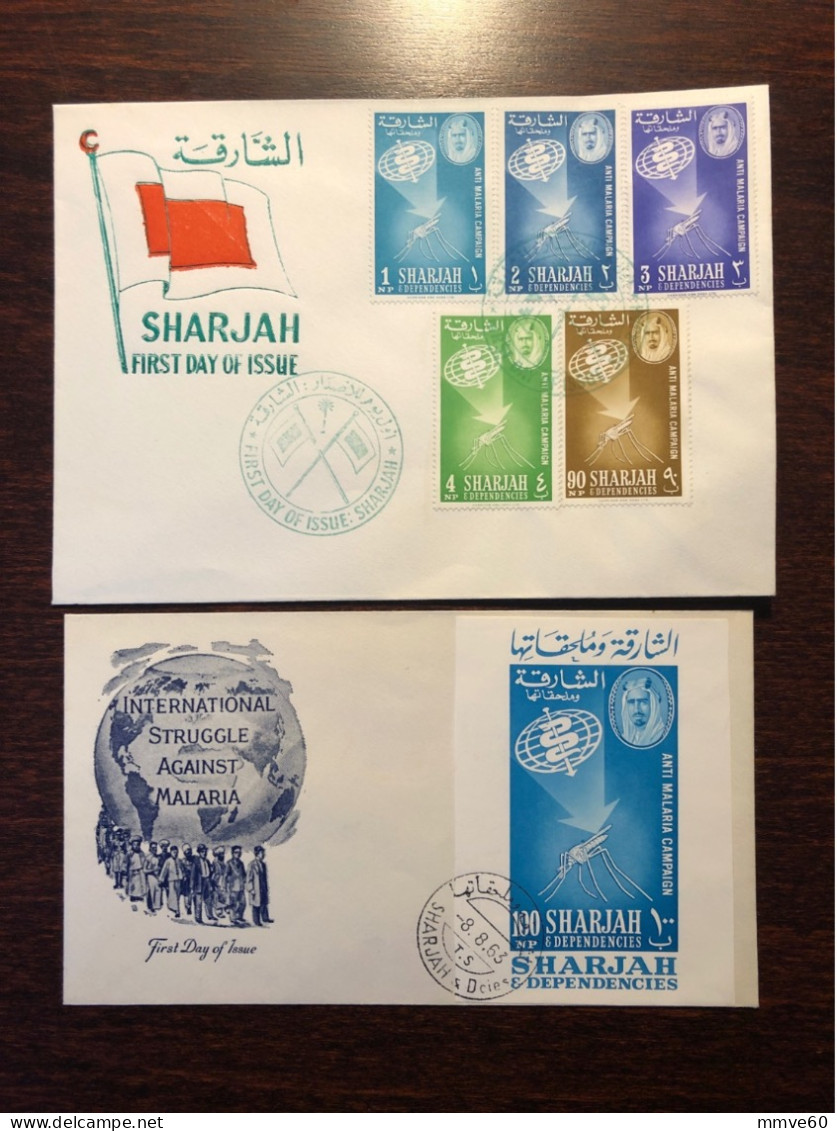 SHARJAH  FDC COVER 1962 YEAR MALARIA HEALTH MEDICINE STAMPS - Schardscha