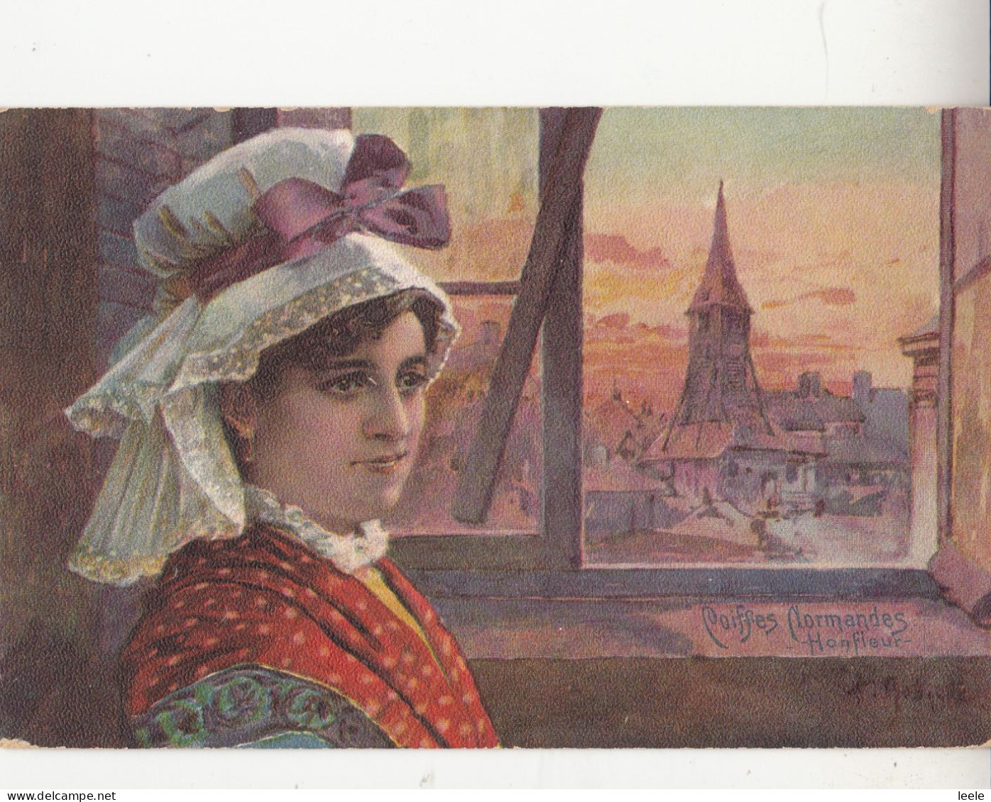 CK94. Vintage French Postcard. Honfleur. Normandy Caps. - Moda