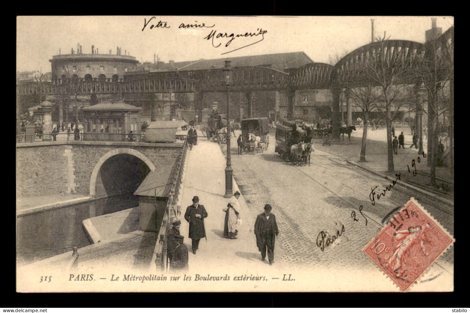 75 - PARIS 19EME - ROND-POINT DE LA VILLETTE - LE METROPOLITAIN SUR LES BOULEVARDS EXTERIEURS - Arrondissement: 19