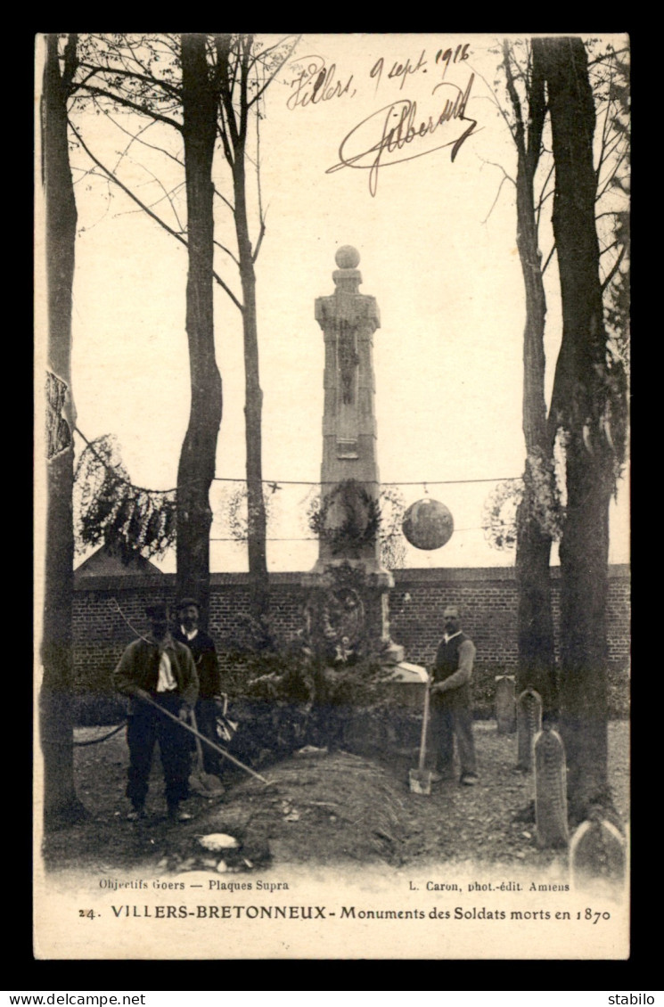80 - VILLERS-BRETONNEUX - MONUMENT DES SOLDATS  - GUERRE DE 1870 - Villers Bretonneux