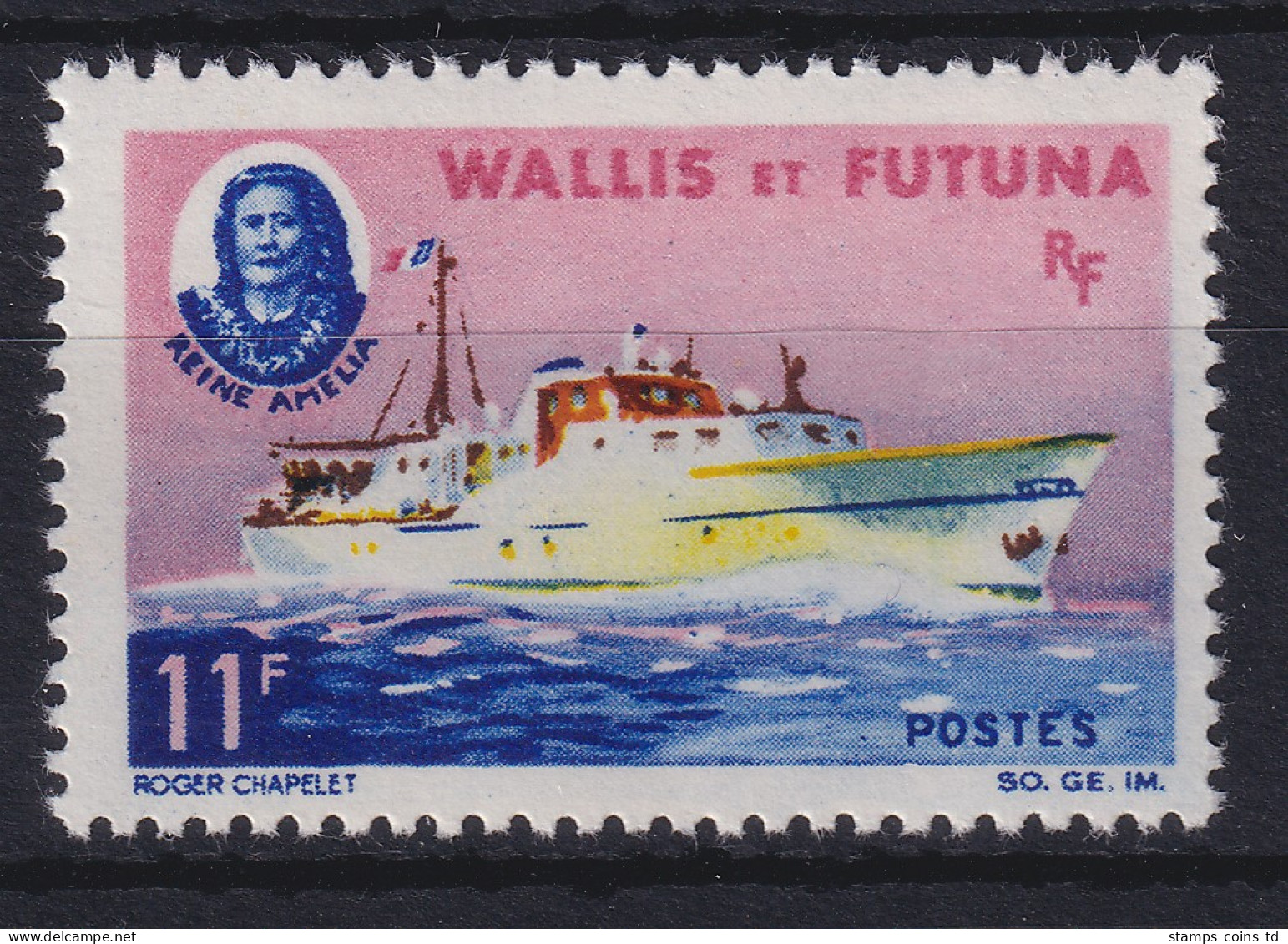 Wallis Et Futuna 1965 Fährschiff Königin Amélia Mi.-Nr. 206 Postfrisch ** - Sonstige & Ohne Zuordnung