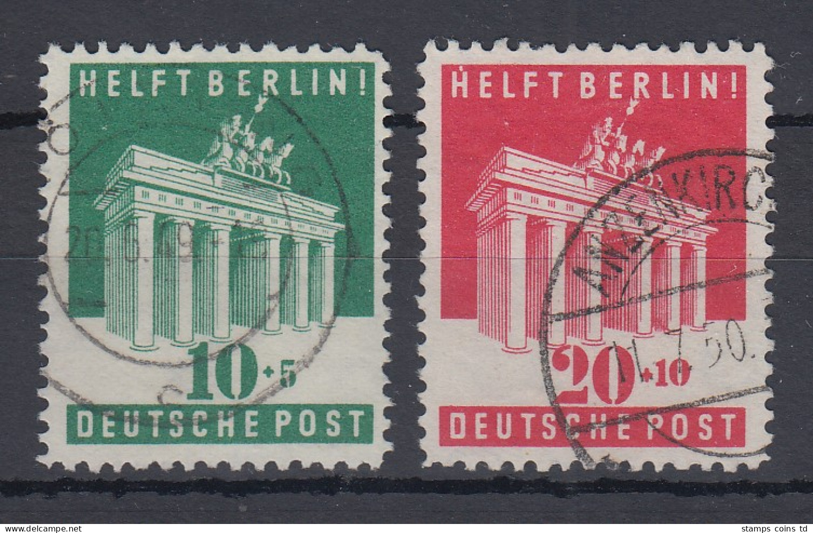 Bizone 1948 Berlin-Hilfe Brandenburger Tor Mi.-Nr. 101-102 Satz Kpl. Gestempelt - Used