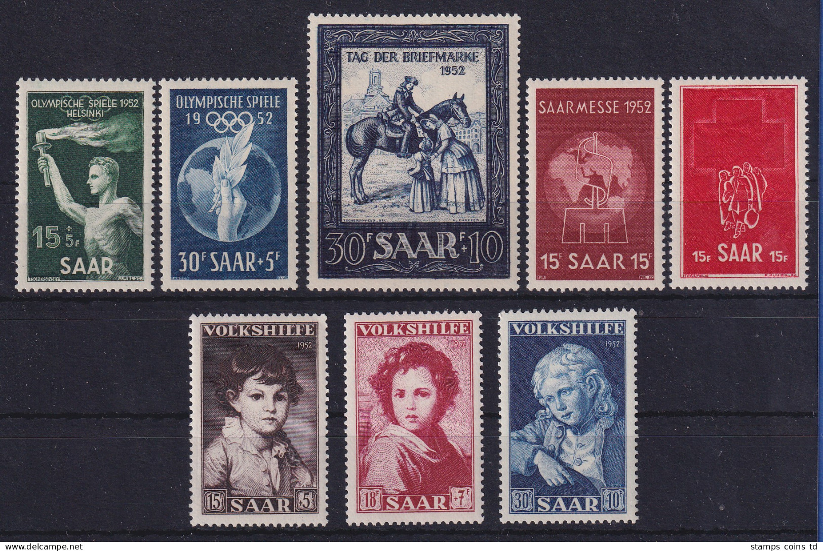 Saarland 1952 Sondermarken Jahrgang Kpl. Mi.-Nr. 314-318, 338-340 Postfrisch **  - Neufs