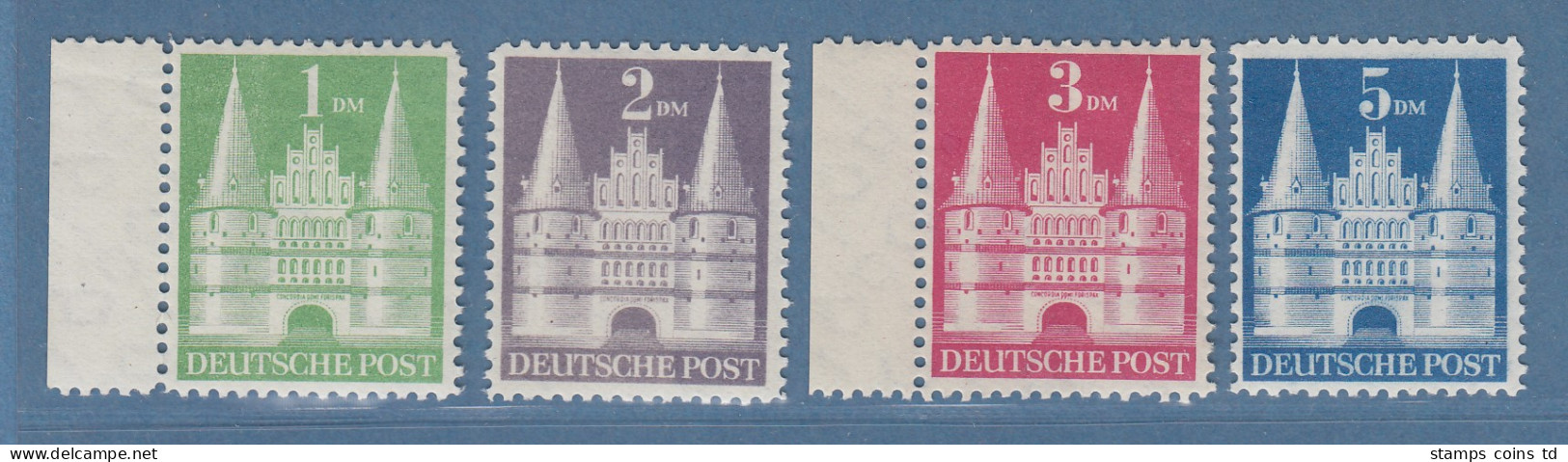 Bizone 1948 Bautenserie Holstentor Lübeck Markwerte Mi.-Nr. 97-100 Postfrisch ** - Nuovi