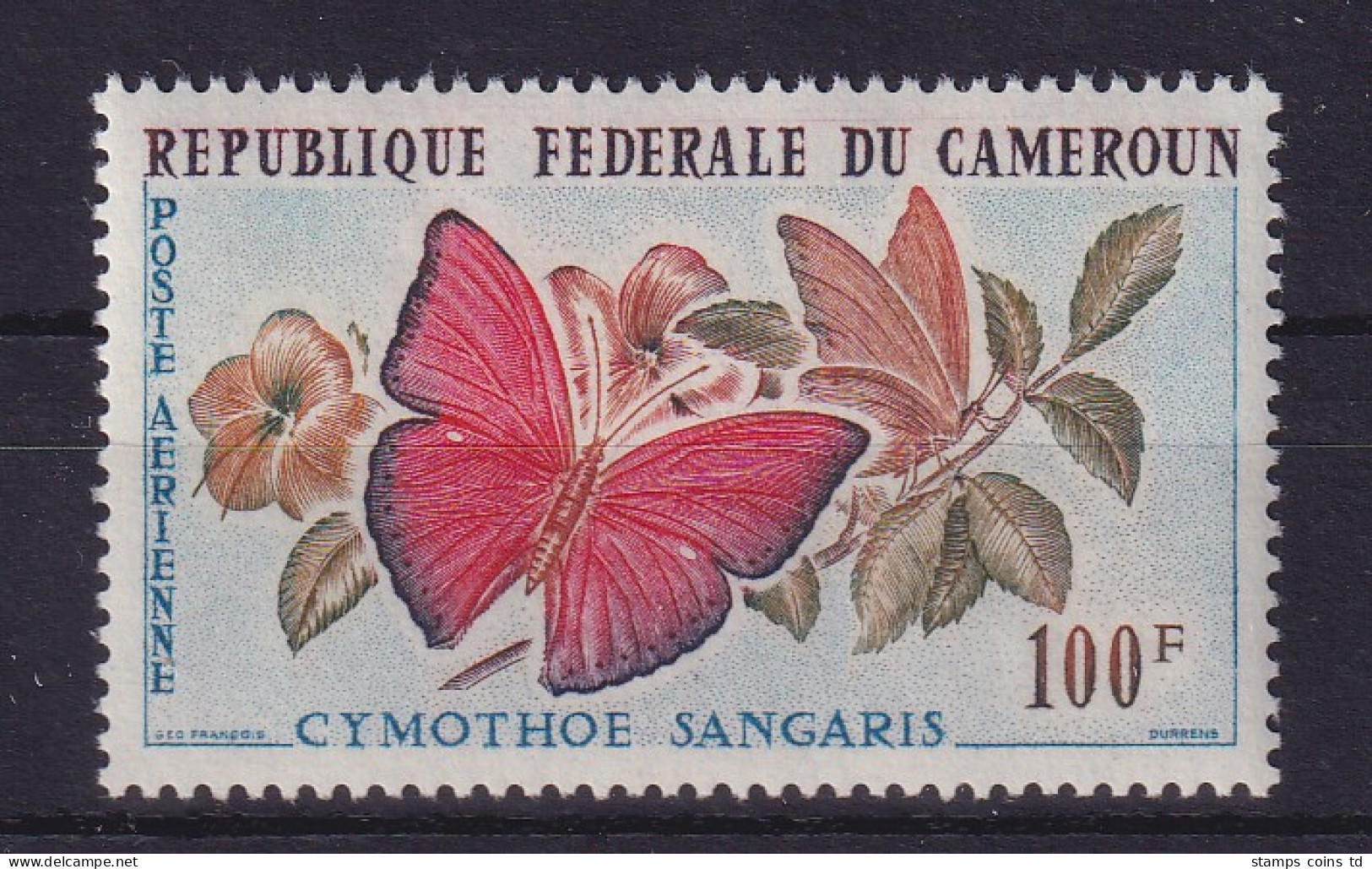 Kamerun 1962 Flugpostmarke Schmetterling  Mi.-Nr. 371 Postfrisch **  - Cameroun (1960-...)