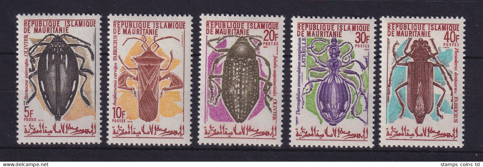 Mauretanien 1970 Insekten  Mi-Nr. 387-391 Postfrisch ** - Mauretanien (1960-...)