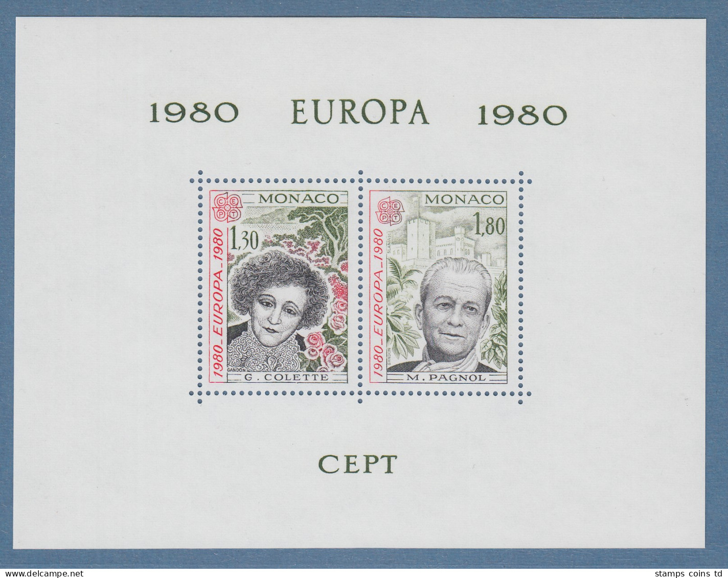 Monaco 1980 Europa-CEPT Seltener Sonderdruck Mi.-Nr. 1421-22  Postfrisch ** - Otros & Sin Clasificación