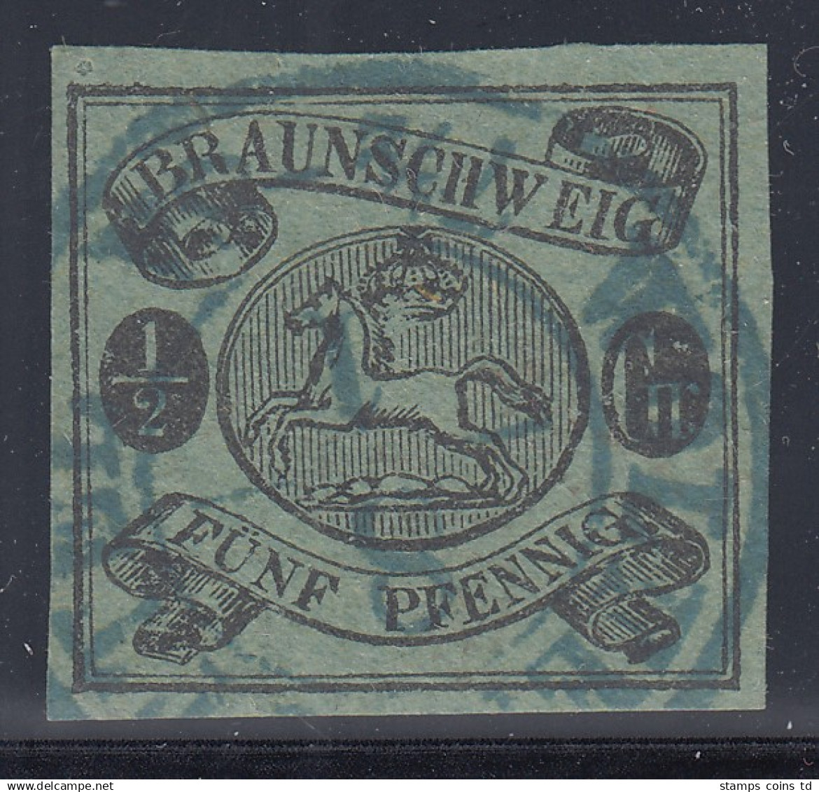 BRAUNSCHWEIG 1863  ½ Gr Bzw. 5Pfg  Mi.-Nr. 10A Gest. Geprüft  - Brunswick