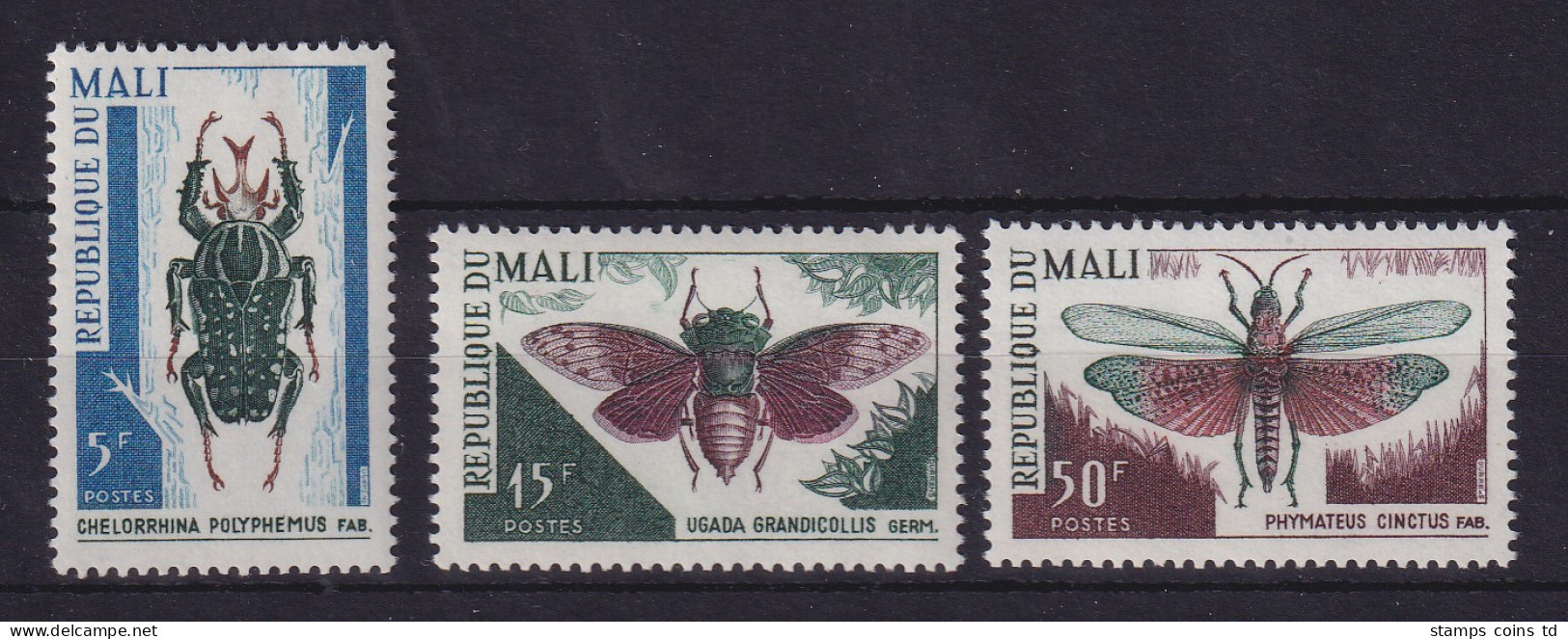 Mali 1967 Käfer  Mi-Nr. 151-153 Postfrisch ** - Mali (1959-...)