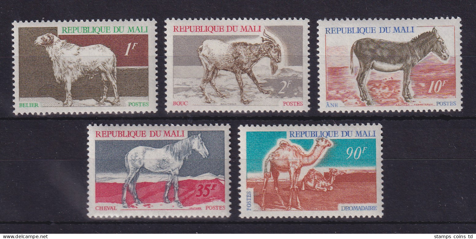 Mali 1969 Einheimische Nutztiere  Mi-Nr. 205-209 Postfrisch ** - Mali (1959-...)