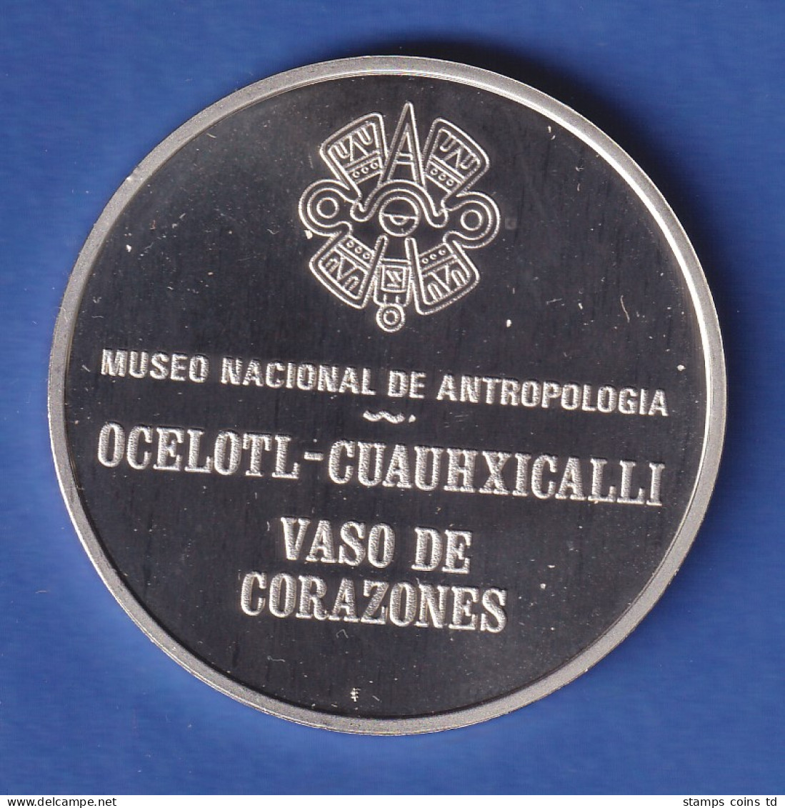 Silbermedaille Nationalmuseum Für Anthropologie Mexiko-City Löwe 32,8g Ag925 - Mexique
