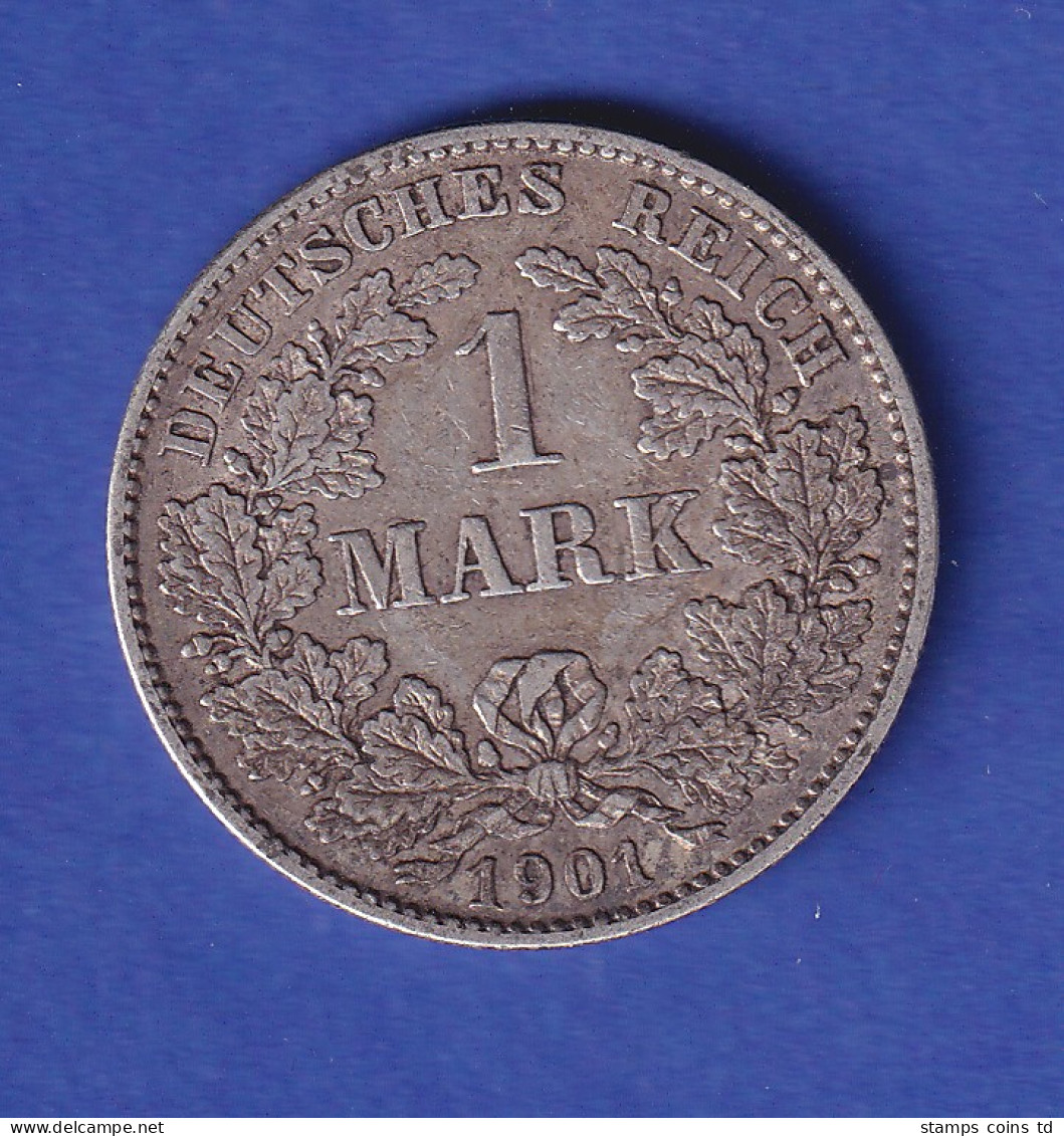Deutsches Kaiserreich Silber-Kursmünze 1 Mark 1901 G Ss  - Sonstige & Ohne Zuordnung