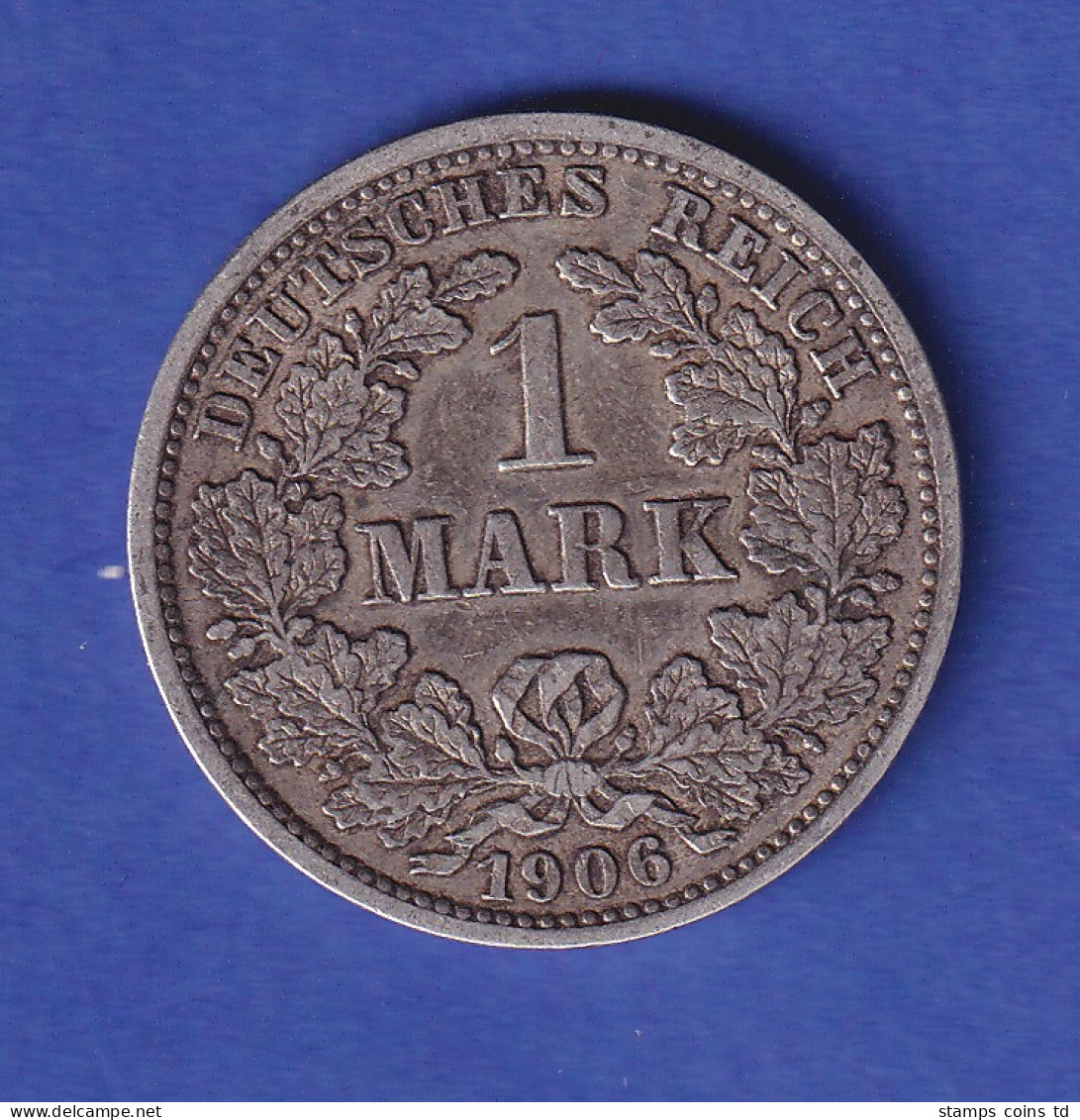 Deutsches Kaiserreich Silber-Kursmünze 1 Mark 1906 J Ss - Sonstige & Ohne Zuordnung