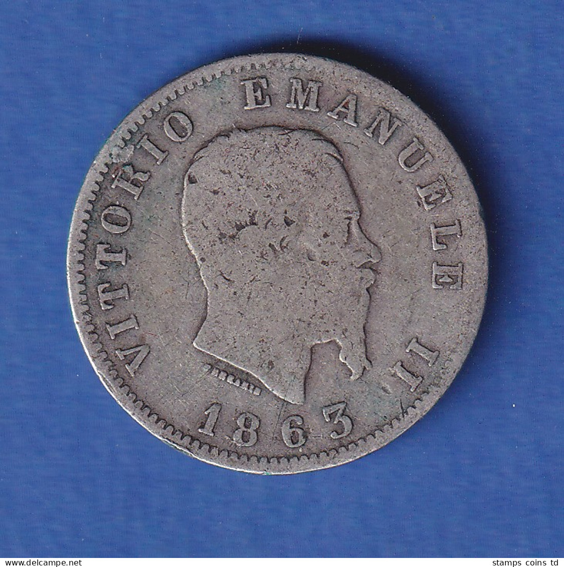 Italien 1863 Silber-Kursmünze 1 Lira 5g Ag835 - Autres & Non Classés